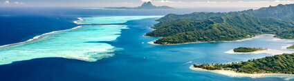 Raiatea Lagoon birdseye view Raiatea Lagoon